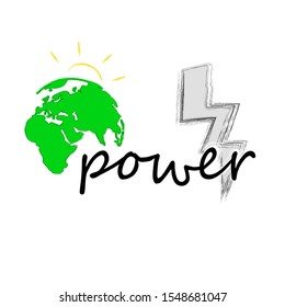 Save the planet.Global scene with planet Earth and lighting.Ecology.