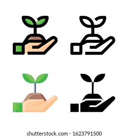 Save Plant Forest Icon Set Logo Vector Illustration