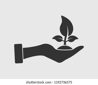Save the Plant Icon on gray background