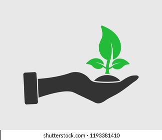 Save the Plant Icon on gray background