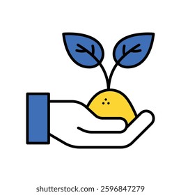 Save Plant vector filled outline icon. EPS 10 file
