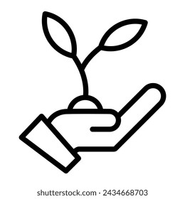Guardar el diseño del icono de la línea del vector de la planta