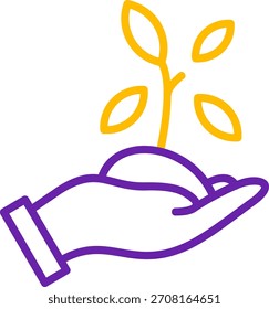 Guardar Línea de plantas Diseño de iconos de Vector de dos colores
