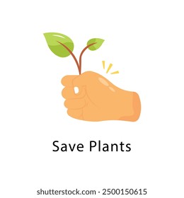 Save Plants Vector Flat Icon Design illustration Symbol on White background EPS 10 File 