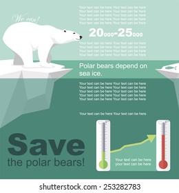 Save the polar bears! Infographics nature protection