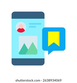 Save Post Icon Flat Vector Illustration