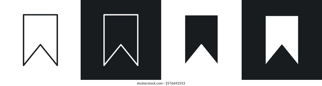 Save post icons collection in black and white solid and line style