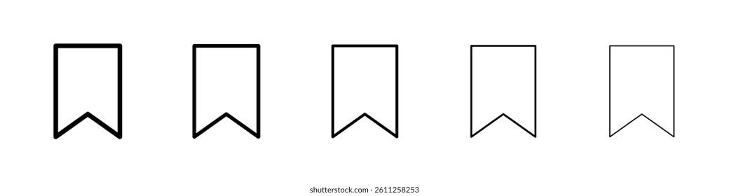 Save post icons vector set in different stroke line style