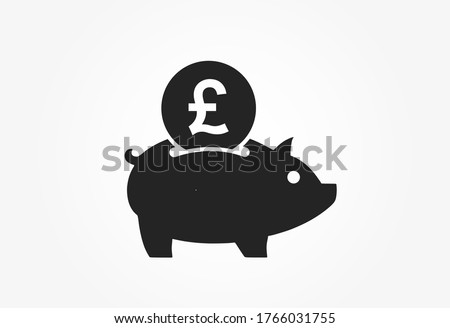 save pound sterling icon. british money piggy bank. isolated vector banking and finance symbol