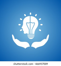 Save Power Icon on blue color. 