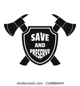Save and preserve logo. Simple illustration of save and preserve vector logo for web design isolated on white background