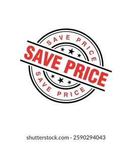 Save Price Letter Rubber Stamp Template