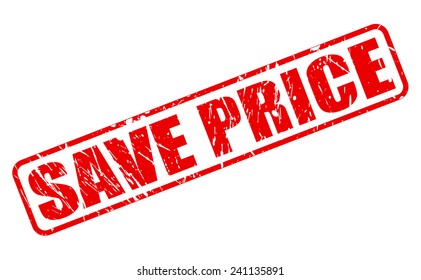 Save price red stamp text on white