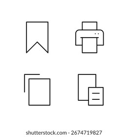 Save Print Copy and Paste Icon Set for Modern Web System