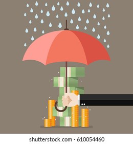 Save For A Rainy Day. Financial Savings Concept