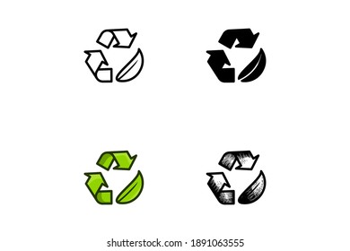 save recycle isolated on white background, vector illustration