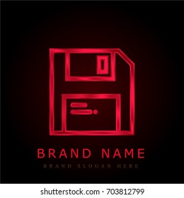 Save red chromium metallic logo
