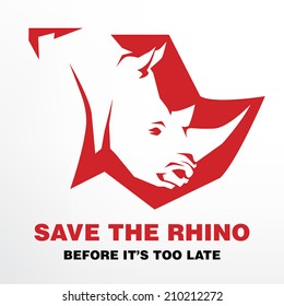 Save the Rhino before it's too late concept