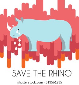 Save the Rhino concept vector illustration