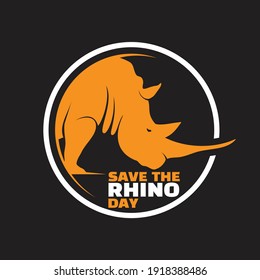 Save The Rhino Day lettering design in abstract style. Vector illustration EPS.8 EPS.10