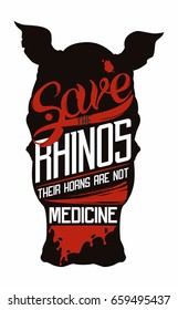 Save the rhino emblem