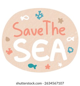Save the Sea Vector Clip Art – Marine Life Awareness Stickers | World sea Day