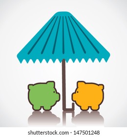 save or secure money concept vector