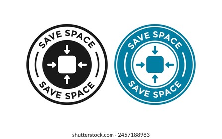 speichern Space Logo Vektorgrafik Design. Für Informationszeichen