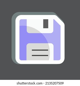 Save Sticker in trendy isolated on black background