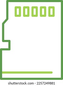 Save technology icon with green duotone style. Computing, diagram, download, file, folder, graph, laptop . Vector illustration