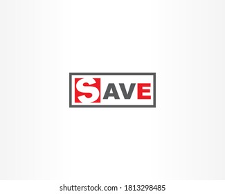 Save Text Icon Design Template