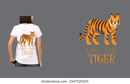 Save The Tiger T-Shirt Design. 