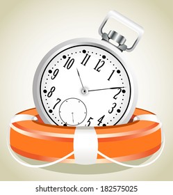 Save the time concept. StopWatch with Life Buoy