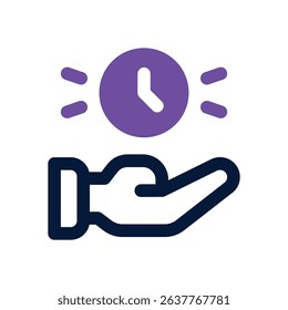 save time duotone icon. Sleek and modern vector icon for websites, mobile apps, marketing materials, and corporate design. Fully scalable and ready to use.