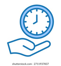 Ícone Economizar Tempo Azul Dualtone Design Vetor Ilustração