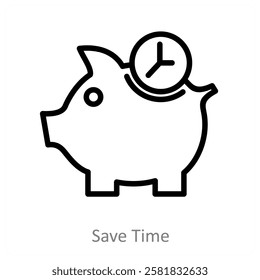 Save Time and time icon concept