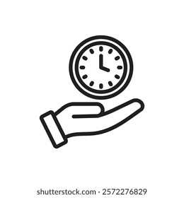 Save time icon Flat vector set outline