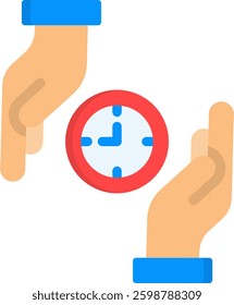 Save Time Icon Flat Vector Illustration