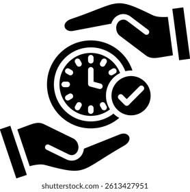 Save Time Icon Glyph Vector Illustration