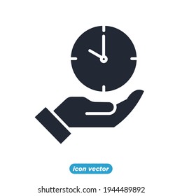 save time icon. save time hand and circle clock symbol template for graphic and web design collection logo vector illustration