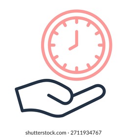 Ilustración vectorial de diseño de color de línea de icono de Ahorra tiempo