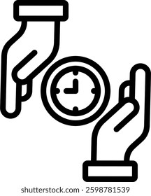 Save Time Icon Outline Vector Illustration