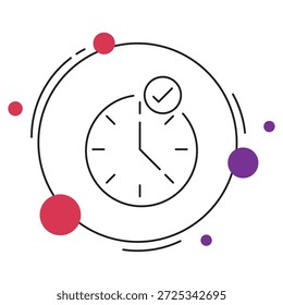 Symbol "Zeit sparen", Smart Time Management, Produktivitätssteigerung, schnelle und einfache Lösungen, Vektorgrafik