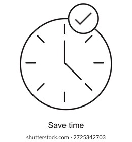 Symbol "Zeit sparen", Smart Time Management, Produktivitätssteigerung, schnelle und einfache Lösungen, Vektorgrafik