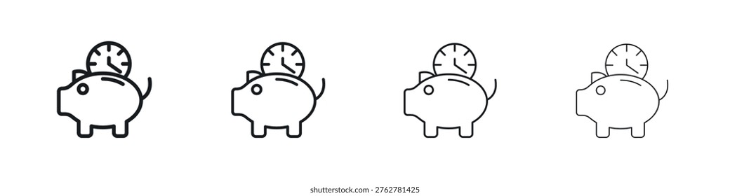 Save time icon symbol. Modern, simple line stroke collection