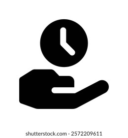 save time icon. vector glyph icon for your website, mobile, presentation, and logo design.