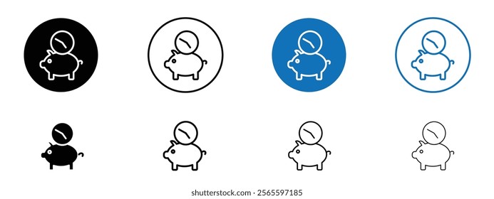 Save time icons in black and blue colors