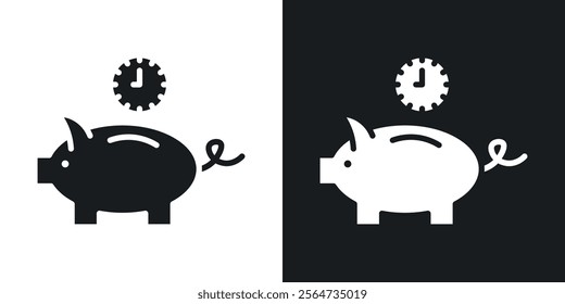 Save time icons in flat syle