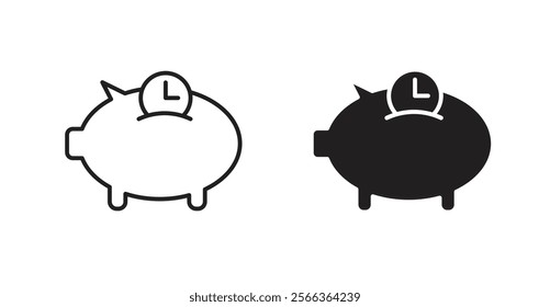 Save time icons in line stroke and flat versions