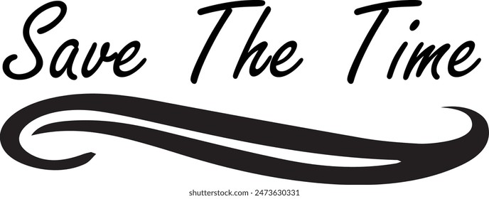 Guardar la escritura con tinta de tiempo en estilo moderno de caligrafía. Letras de texto para tarjeta de boda. Una frase de color caligrafía de pincel. Vector aislado en blanco.
